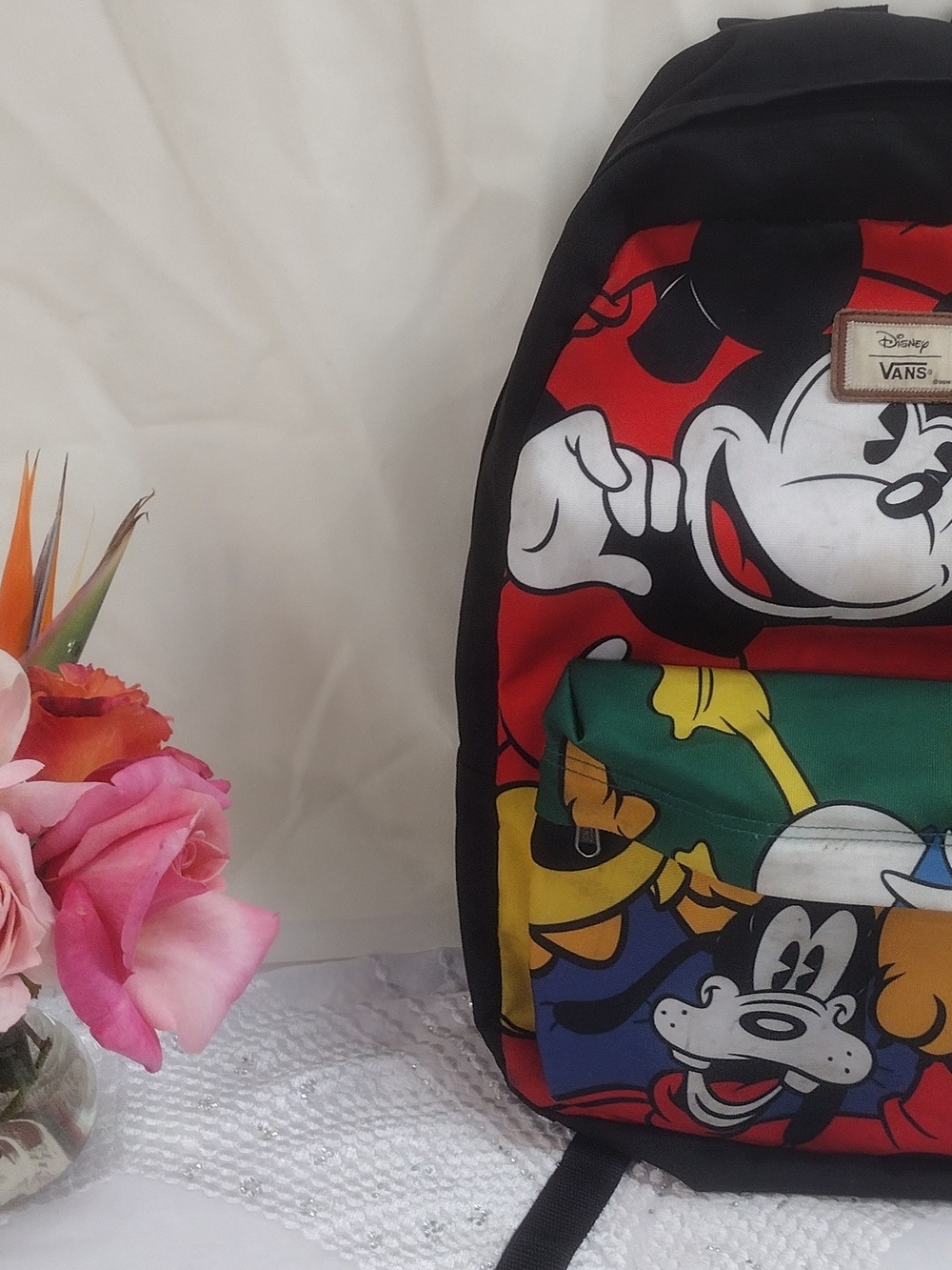 Disney x Vans Mickey & Friends Colorblock Backpack - Red/Green/Yellow - Picture 2 of 7
